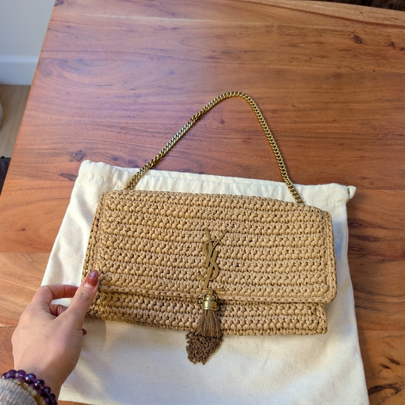 Yves Saint Laurent Tan Woven Clutch Bag - Picture 6 of 13